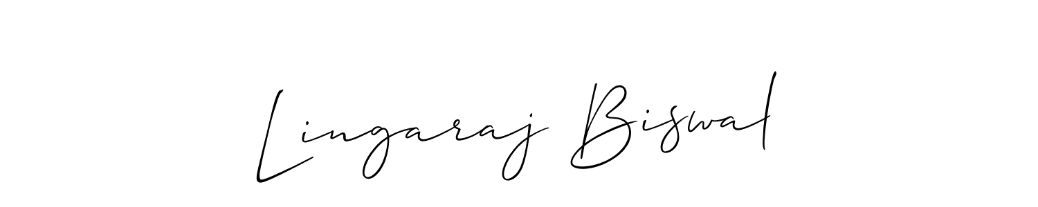 if you are searching for the best signature style for your name Lingaraj Biswal. so please give up your signature search. here we have designed multiple signature styles  using Allison_Script. Lingaraj Biswal signature style 2 images and pictures png