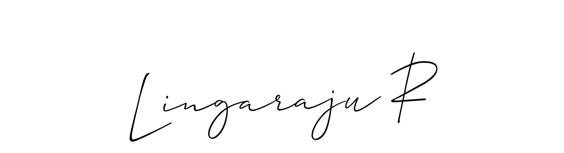Also You can easily find your signature by using the search form. We will create Lingaraju R name handwritten signature images for you free of cost using Allison_Script sign style. Lingaraju R signature style 2 images and pictures png