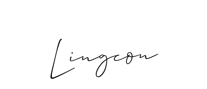 Use a signature maker to create a handwritten signature online. With this signature software, you can design (Allison_Script) your own signature for name Lingcon. Lingcon signature style 2 images and pictures png