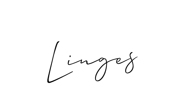 Allison_Script is a professional signature style that is perfect for those who want to add a touch of class to their signature. It is also a great choice for those who want to make their signature more unique. Get Linges name to fancy signature for free. Linges signature style 2 images and pictures png