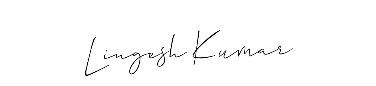 How to Draw Lingesh Kumar signature style? Allison_Script is a latest design signature styles for name Lingesh Kumar. Lingesh Kumar signature style 2 images and pictures png