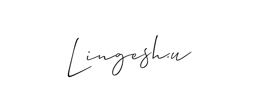 How to Draw Lingesh.u signature style? Allison_Script is a latest design signature styles for name Lingesh.u. Lingesh.u signature style 2 images and pictures png