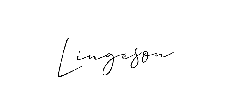 How to make Lingeson signature? Allison_Script is a professional autograph style. Create handwritten signature for Lingeson name. Lingeson signature style 2 images and pictures png