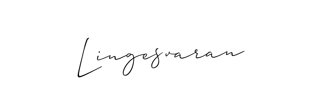 Use a signature maker to create a handwritten signature online. With this signature software, you can design (Allison_Script) your own signature for name Lingesvaran. Lingesvaran signature style 2 images and pictures png