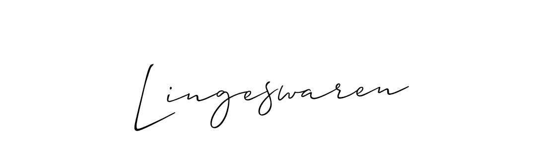 How to make Lingeswaren signature? Allison_Script is a professional autograph style. Create handwritten signature for Lingeswaren name. Lingeswaren signature style 2 images and pictures png