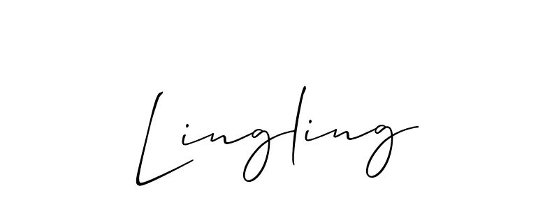 How to make Lingling name signature. Use Allison_Script style for creating short signs online. This is the latest handwritten sign. Lingling signature style 2 images and pictures png