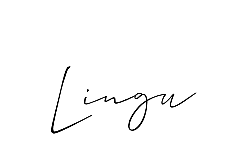The best way (Allison_Script) to make a short signature is to pick only two or three words in your name. The name Lingu include a total of six letters. For converting this name. Lingu signature style 2 images and pictures png