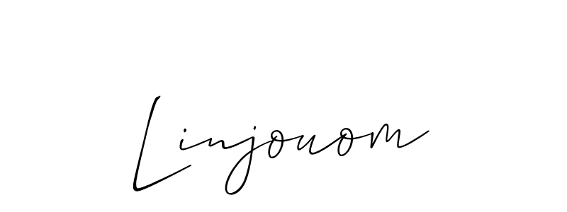 Use a signature maker to create a handwritten signature online. With this signature software, you can design (Allison_Script) your own signature for name Linjouom. Linjouom signature style 2 images and pictures png