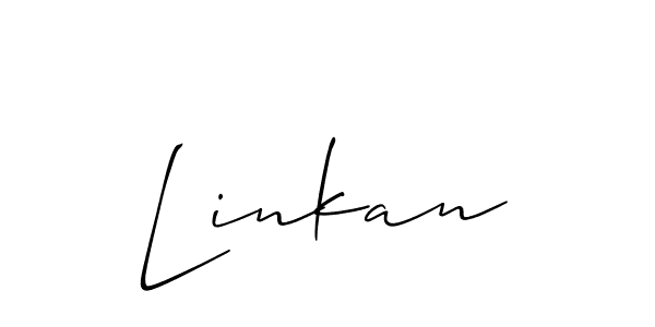 Use a signature maker to create a handwritten signature online. With this signature software, you can design (Allison_Script) your own signature for name Linkan. Linkan signature style 2 images and pictures png