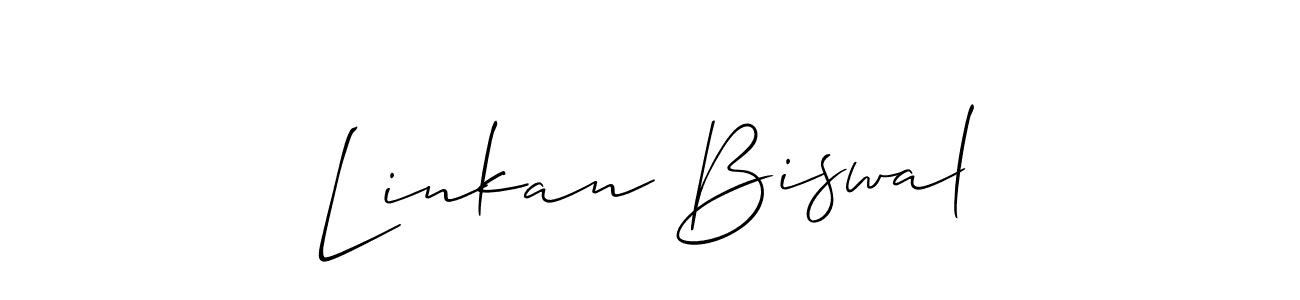 Make a beautiful signature design for name Linkan Biswal. With this signature (Allison_Script) style, you can create a handwritten signature for free. Linkan Biswal signature style 2 images and pictures png