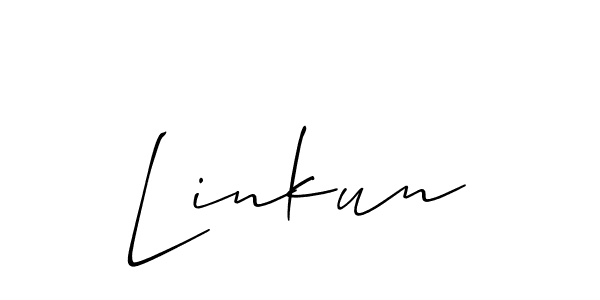 Linkun stylish signature style. Best Handwritten Sign (Allison_Script) for my name. Handwritten Signature Collection Ideas for my name Linkun. Linkun signature style 2 images and pictures png