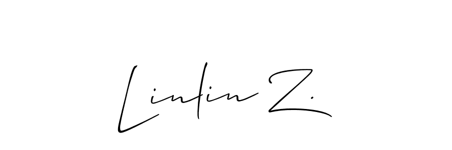 The best way (Allison_Script) to make a short signature is to pick only two or three words in your name. The name Linlin Z. include a total of six letters. For converting this name. Linlin Z. signature style 2 images and pictures png