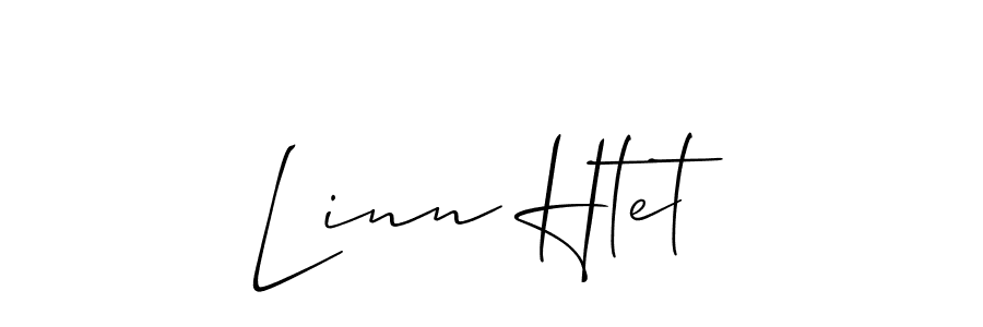 Create a beautiful signature design for name Linn Htet. With this signature (Allison_Script) fonts, you can make a handwritten signature for free. Linn Htet signature style 2 images and pictures png