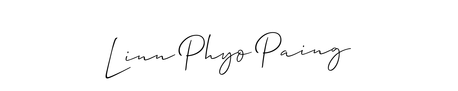 Make a beautiful signature design for name Linn Phyo Paing. With this signature (Allison_Script) style, you can create a handwritten signature for free. Linn Phyo Paing signature style 2 images and pictures png