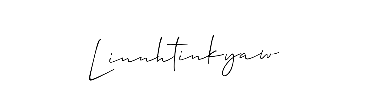 Create a beautiful signature design for name Linnhtinkyaw. With this signature (Allison_Script) fonts, you can make a handwritten signature for free. Linnhtinkyaw signature style 2 images and pictures png