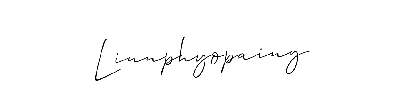 Make a beautiful signature design for name Linnphyopaing. With this signature (Allison_Script) style, you can create a handwritten signature for free. Linnphyopaing signature style 2 images and pictures png