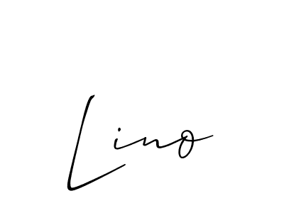 The best way (Allison_Script) to make a short signature is to pick only two or three words in your name. The name Lino include a total of six letters. For converting this name. Lino signature style 2 images and pictures png