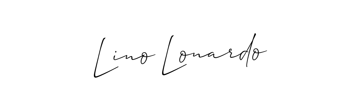 How to Draw Lino Lonardo signature style? Allison_Script is a latest design signature styles for name Lino Lonardo. Lino Lonardo signature style 2 images and pictures png