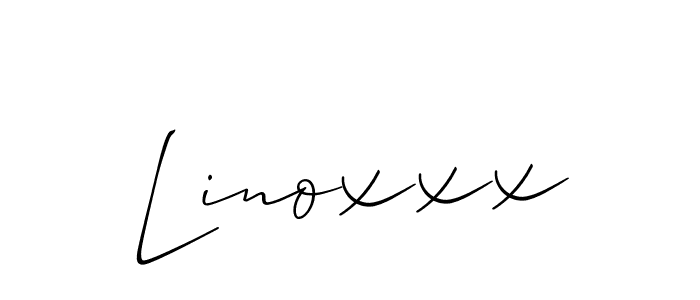 Linoxxx stylish signature style. Best Handwritten Sign (Allison_Script) for my name. Handwritten Signature Collection Ideas for my name Linoxxx. Linoxxx signature style 2 images and pictures png