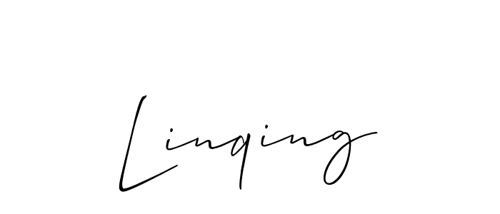 if you are searching for the best signature style for your name Linqing. so please give up your signature search. here we have designed multiple signature styles  using Allison_Script. Linqing signature style 2 images and pictures png