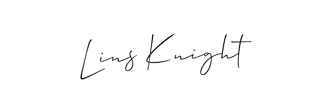 How to make Lins Knight name signature. Use Allison_Script style for creating short signs online. This is the latest handwritten sign. Lins Knight signature style 2 images and pictures png