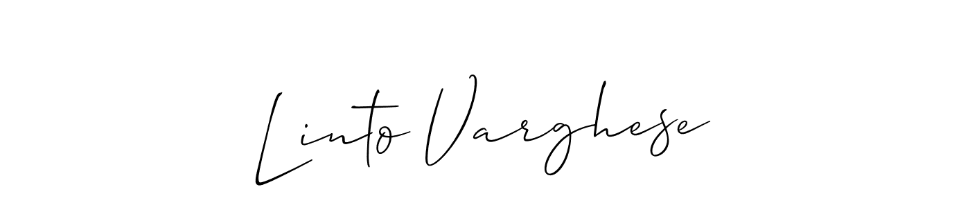 How to make Linto Varghese signature? Allison_Script is a professional autograph style. Create handwritten signature for Linto Varghese name. Linto Varghese signature style 2 images and pictures png