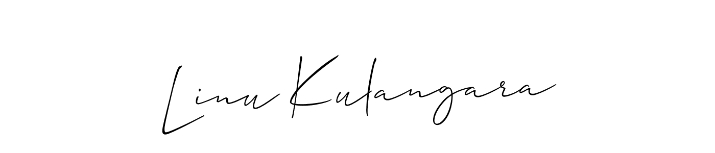 Also we have Linu Kulangara name is the best signature style. Create professional handwritten signature collection using Allison_Script autograph style. Linu Kulangara signature style 2 images and pictures png