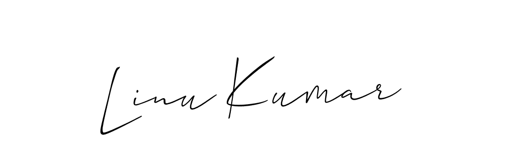 Create a beautiful signature design for name Linu Kumar. With this signature (Allison_Script) fonts, you can make a handwritten signature for free. Linu Kumar signature style 2 images and pictures png