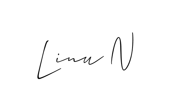 Also we have Linu N name is the best signature style. Create professional handwritten signature collection using Allison_Script autograph style. Linu N signature style 2 images and pictures png