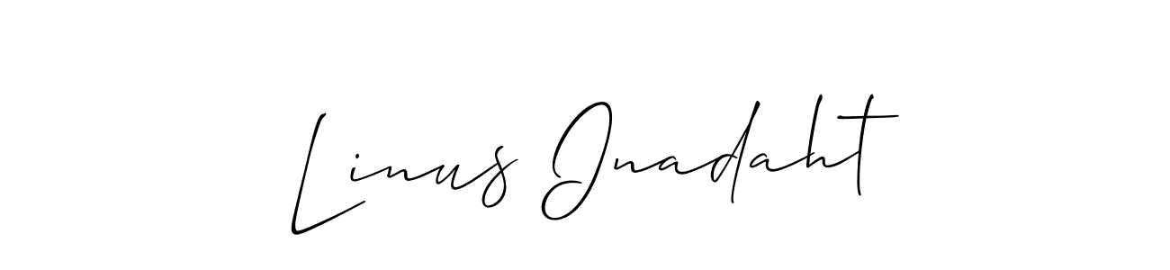 How to make Linus Inadaht name signature. Use Allison_Script style for creating short signs online. This is the latest handwritten sign. Linus Inadaht signature style 2 images and pictures png