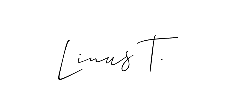 Linus T. stylish signature style. Best Handwritten Sign (Allison_Script) for my name. Handwritten Signature Collection Ideas for my name Linus T.. Linus T. signature style 2 images and pictures png