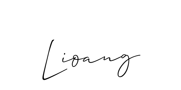 The best way (Allison_Script) to make a short signature is to pick only two or three words in your name. The name Lioang include a total of six letters. For converting this name. Lioang signature style 2 images and pictures png