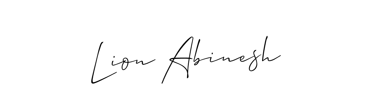 Allison_Script is a professional signature style that is perfect for those who want to add a touch of class to their signature. It is also a great choice for those who want to make their signature more unique. Get Lion Abinesh name to fancy signature for free. Lion Abinesh signature style 2 images and pictures png