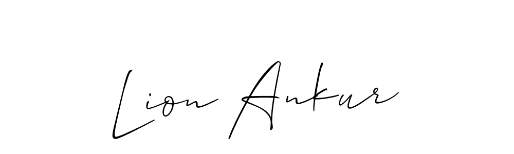 The best way (Allison_Script) to make a short signature is to pick only two or three words in your name. The name Lion Ankur include a total of six letters. For converting this name. Lion Ankur signature style 2 images and pictures png