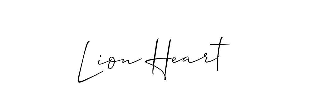 Design your own signature with our free online signature maker. With this signature software, you can create a handwritten (Allison_Script) signature for name Lion Heart. Lion Heart signature style 2 images and pictures png