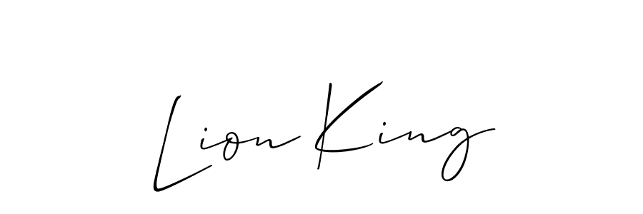Make a beautiful signature design for name Lion King. With this signature (Allison_Script) style, you can create a handwritten signature for free. Lion King signature style 2 images and pictures png