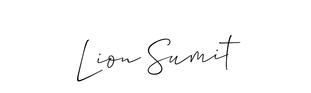 The best way (Allison_Script) to make a short signature is to pick only two or three words in your name. The name Lion Sumit include a total of six letters. For converting this name. Lion Sumit signature style 2 images and pictures png
