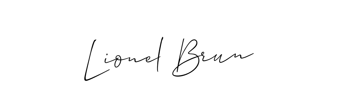 You should practise on your own different ways (Allison_Script) to write your name (Lionel Brun) in signature. don't let someone else do it for you. Lionel Brun signature style 2 images and pictures png