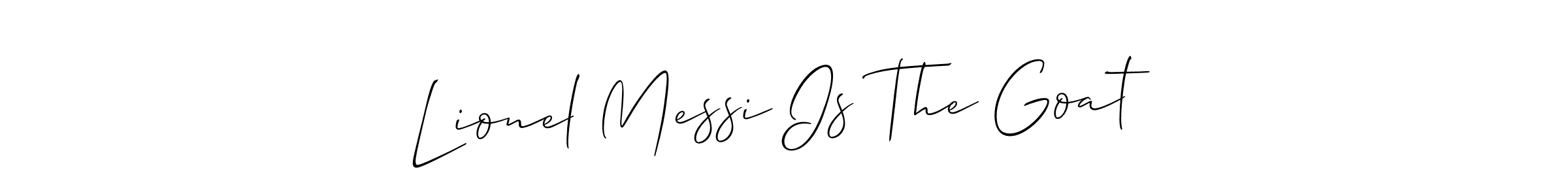 The best way (Allison_Script) to make a short signature is to pick only two or three words in your name. The name Lionel Messi Is The Goat include a total of six letters. For converting this name. Lionel Messi Is The Goat signature style 2 images and pictures png