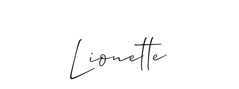 Make a beautiful signature design for name Lionette. With this signature (Allison_Script) style, you can create a handwritten signature for free. Lionette signature style 2 images and pictures png