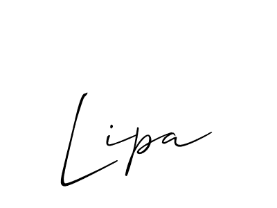 Make a beautiful signature design for name Lipa. With this signature (Allison_Script) style, you can create a handwritten signature for free. Lipa signature style 2 images and pictures png