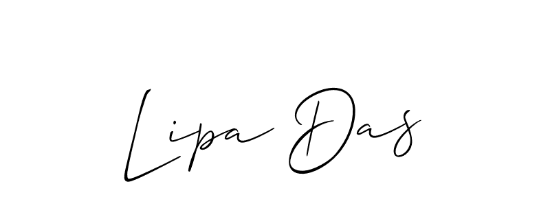 The best way (Allison_Script) to make a short signature is to pick only two or three words in your name. The name Lipa Das include a total of six letters. For converting this name. Lipa Das signature style 2 images and pictures png