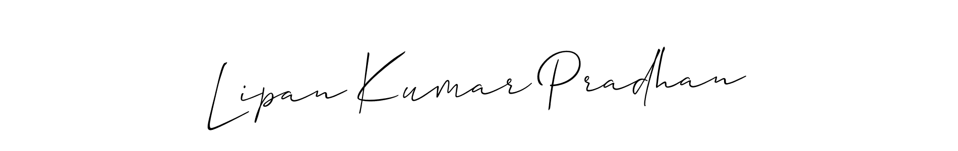 Use a signature maker to create a handwritten signature online. With this signature software, you can design (Allison_Script) your own signature for name Lipan Kumar Pradhan. Lipan Kumar Pradhan signature style 2 images and pictures png