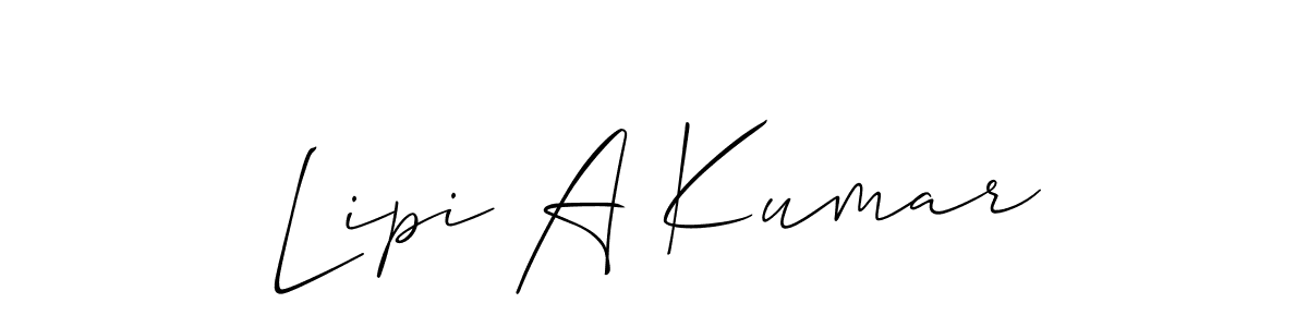 Allison_Script is a professional signature style that is perfect for those who want to add a touch of class to their signature. It is also a great choice for those who want to make their signature more unique. Get Lipi A Kumar name to fancy signature for free. Lipi A Kumar signature style 2 images and pictures png