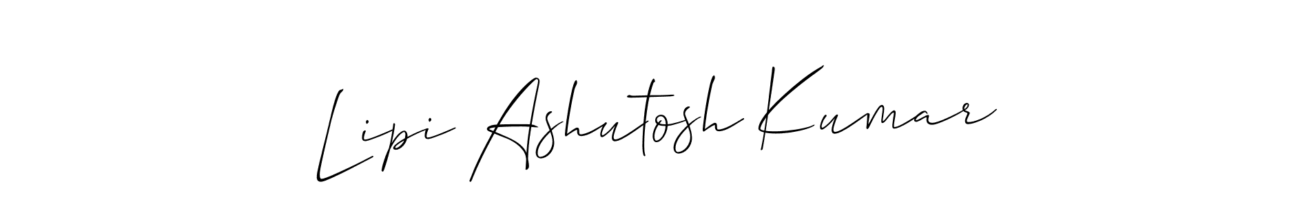Also You can easily find your signature by using the search form. We will create Lipi Ashutosh Kumar name handwritten signature images for you free of cost using Allison_Script sign style. Lipi Ashutosh Kumar signature style 2 images and pictures png
