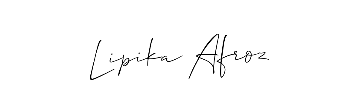 Make a beautiful signature design for name Lipika Afroz. With this signature (Allison_Script) style, you can create a handwritten signature for free. Lipika Afroz signature style 2 images and pictures png