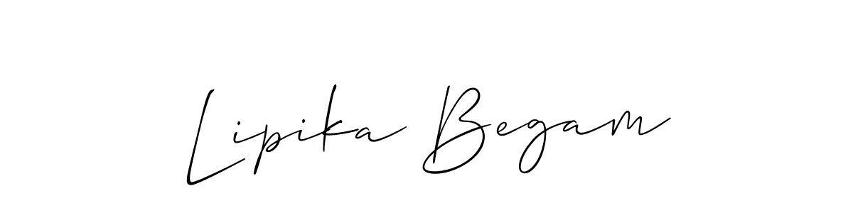 Create a beautiful signature design for name Lipika Begam. With this signature (Allison_Script) fonts, you can make a handwritten signature for free. Lipika Begam signature style 2 images and pictures png