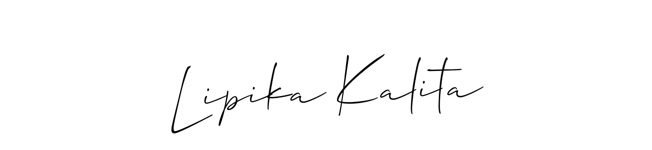 Allison_Script is a professional signature style that is perfect for those who want to add a touch of class to their signature. It is also a great choice for those who want to make their signature more unique. Get Lipika Kalita name to fancy signature for free. Lipika Kalita signature style 2 images and pictures png