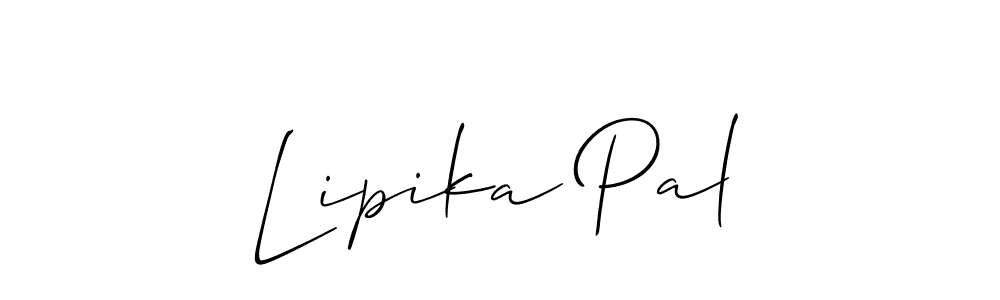 How to make Lipika Pal name signature. Use Allison_Script style for creating short signs online. This is the latest handwritten sign. Lipika Pal signature style 2 images and pictures png