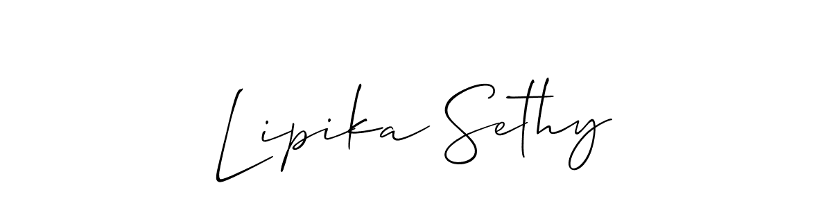 Make a short Lipika Sethy signature style. Manage your documents anywhere anytime using Allison_Script. Create and add eSignatures, submit forms, share and send files easily. Lipika Sethy signature style 2 images and pictures png